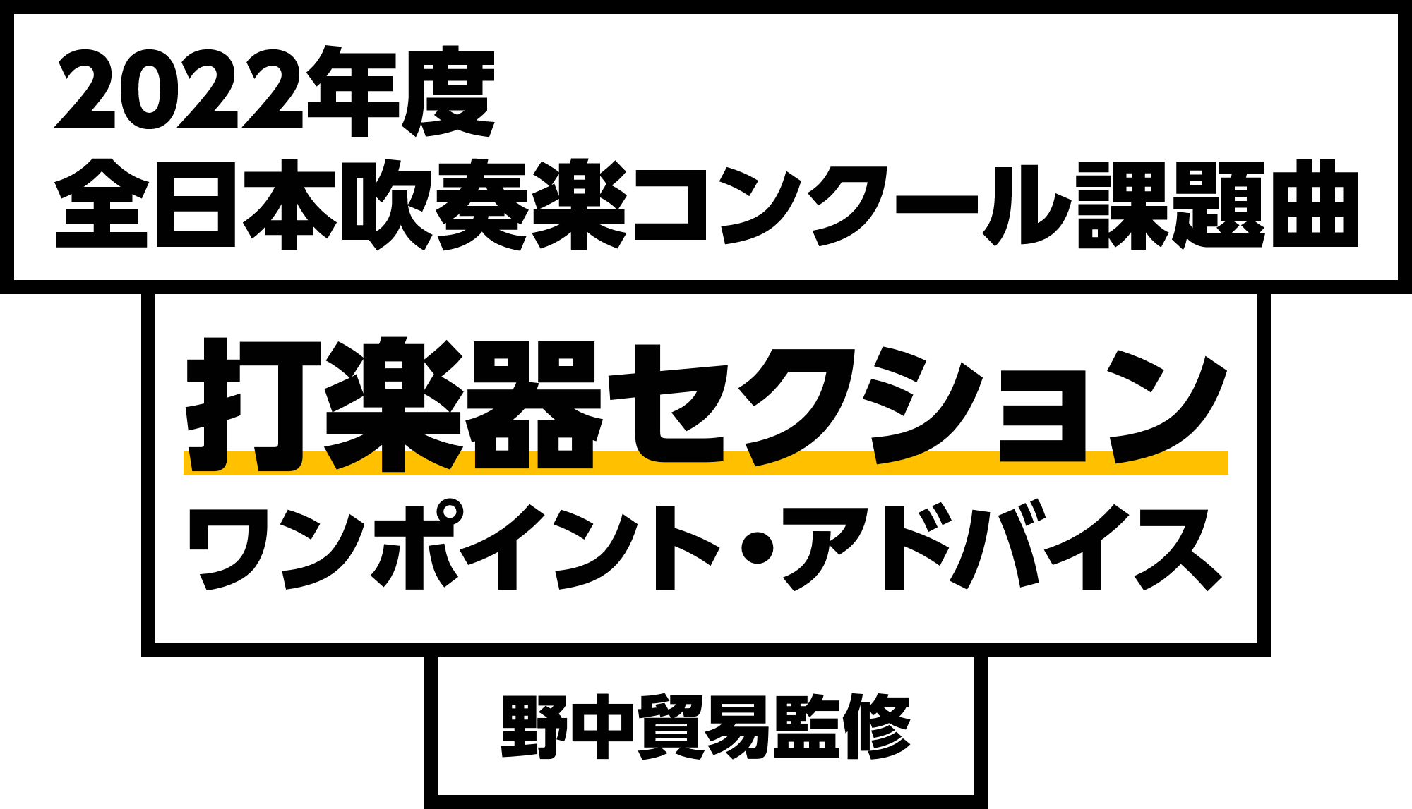 2022年度 全日本吹奏楽コンクール課題曲 打楽器セクション ワンポイント・アドバイス 野中貿易監修