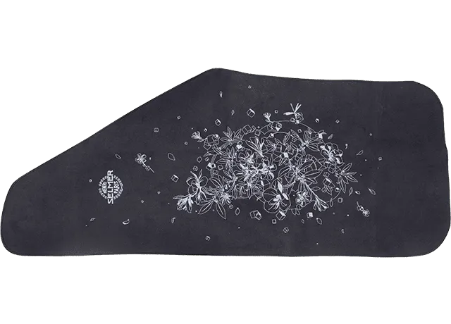 ケースの形をしたシルク／マイクロファイバー製クロス